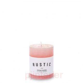 Sviečka rustik ružová 9cm 0136275