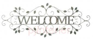 Welcome - kovový nápis 0129371